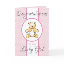 Cute vintage baby shower teddy