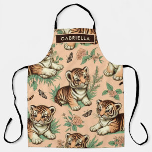 Cute Vintage Baby Tiger Pattern Apron