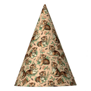 Cute Vintage Baby Tiger Pattern Party Hat