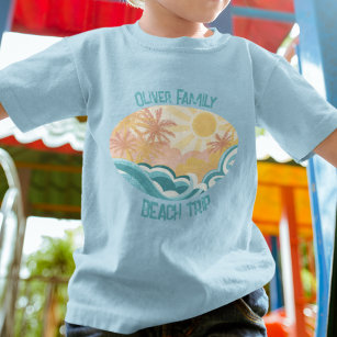 Cute Vintage Beach Waves Sunshine Surf Vacation Toddler T-shirt