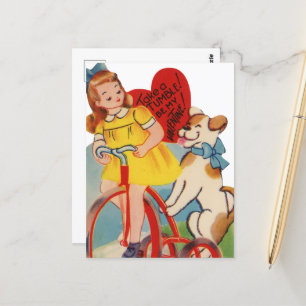 Cute vintage bike Valentine Postcard