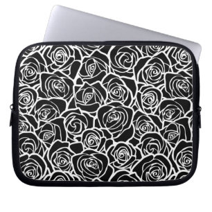 Cute Vintage black and white roses Laptop Sleeve