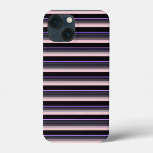 Cute vintage black grey stripes iPhone 13 mini case