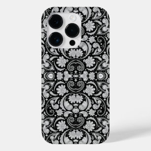 Cute vintage black white paisley patterns Case-Mate iPhone 14 pro case