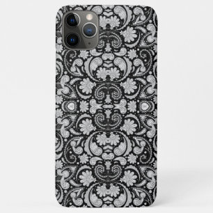 Cute vintage black white paisley patterns iPhone 11 pro max case