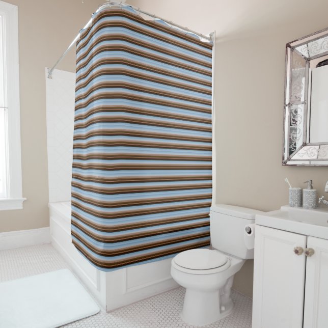 Cute vintage blue brown stripes (In Situ)