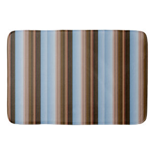 Cute vintage blue brown stripes bath mat
