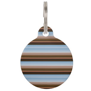 Cute vintage blue brown stripes pet tag