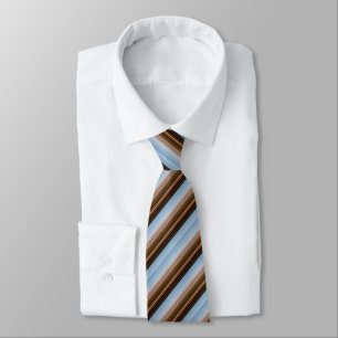 Cute vintage blue brown stripes tie