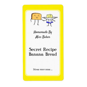 Cute Vintage Bread and Butter Editable Baking