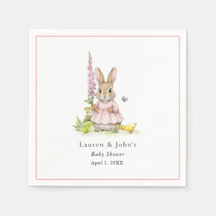 Cute vintage Bunny Baby girl Shower  Napkin