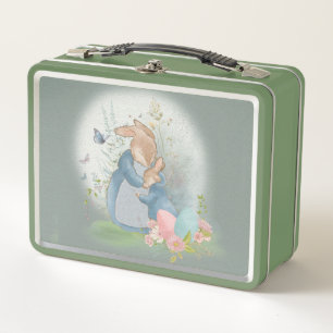 Cute vintage bunny in a clearing with an Easter eg Metal Lunch Box