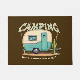 Cute Vintage Camper and Camping Quote Doormat