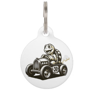 Cute vintage cartoon turtle racer Tri-Blend shirts Pet Tag