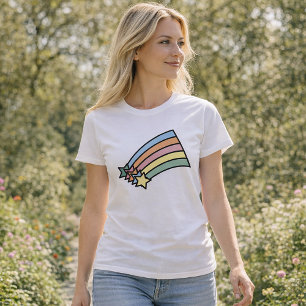 Cute Vintage Celestial Shooting Stars Graphic T-Shirt