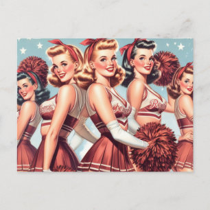 Cute Vintage Cheerleaders Postcard