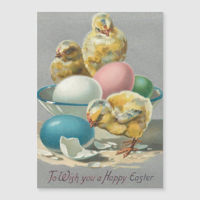 Cute Vintage Chicks and Easter Eggs (Front)