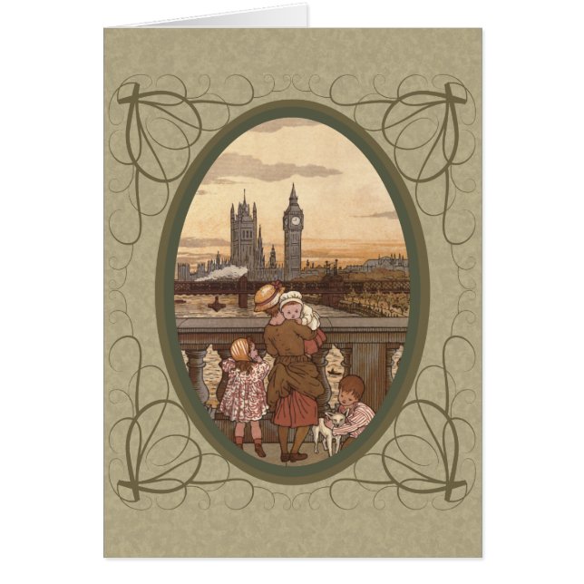 Cute Vintage children on London Bridge (Front)