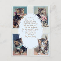 Cute Vintage Christmas Cat Funny Poem