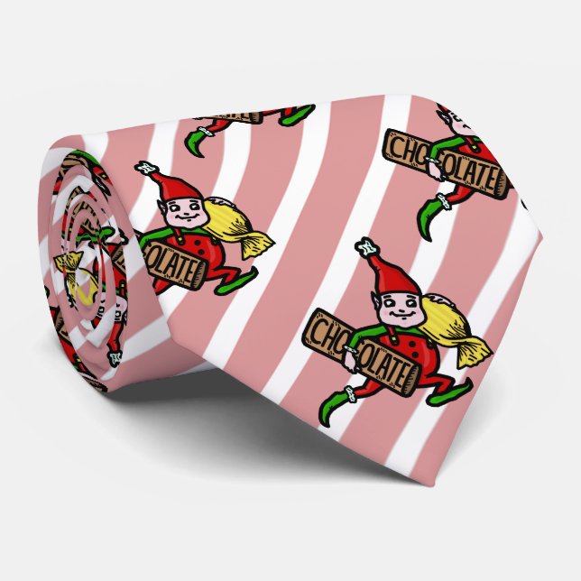 Cute Vintage Christmas Elf with Candy Tie (Rolled)