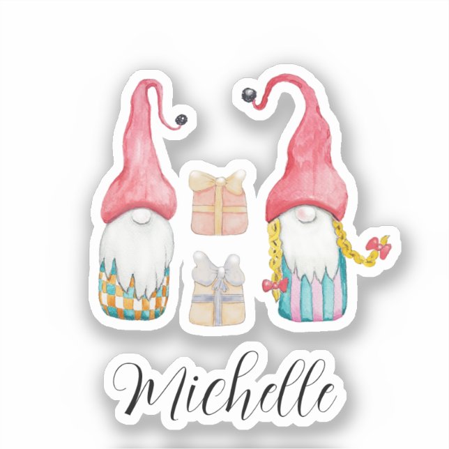 Cute Vintage Christmas Gift Gnomes (Front)