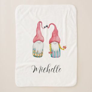 Cute Vintage Christmas Gift Gnomes Sherpa Blanket