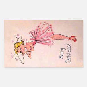 Cute Vintage Christmas Girl Sticker