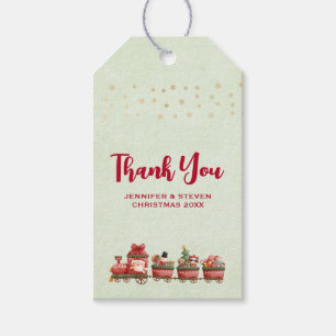 Cute Vintage Christmas Train with Toys Gift Tags