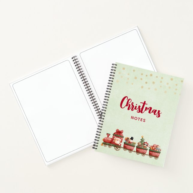 Cute Vintage Christmas Train with Toys Notebook (Inside)