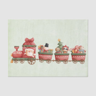 Cute Vintage Christmas Train with Toys Tissue Paper