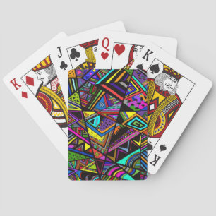 Cute vintage colourful paisley design playing cards