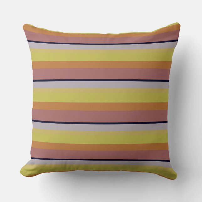 Cute vintage colours stripes throw pillow (Front)