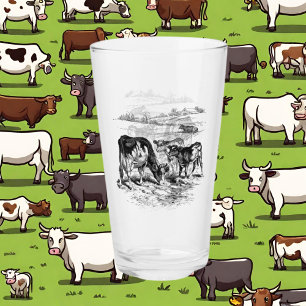 Cute vintage Country cow glass