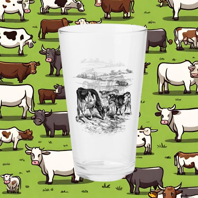 Cute vintage Country cow glass (Creator Uploaded)