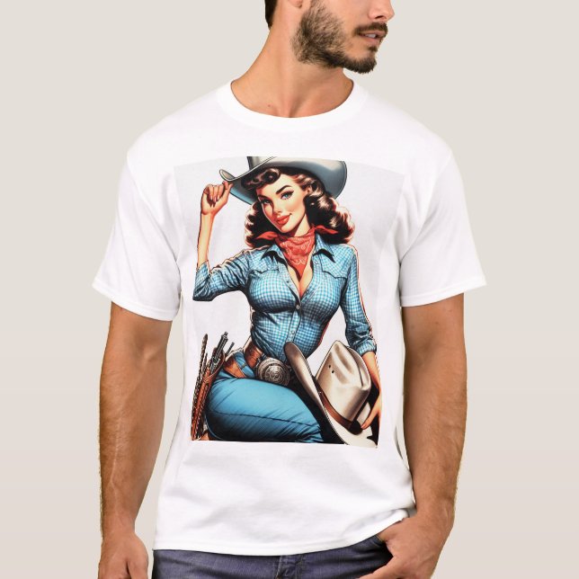 Cute Vintage Country Girl T-Shirt (Front)