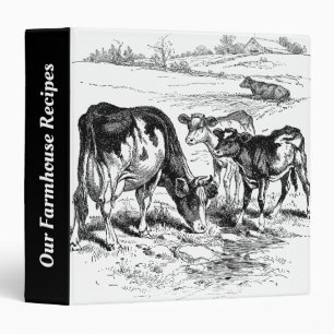 Cute vintage cows farmhouse decor binder