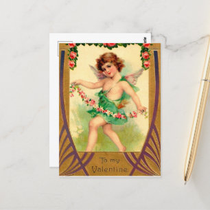 cute vintage cupid Valentine Postcard