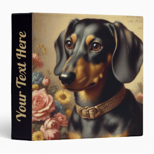 Cute Vintage Dachshund Painting Binder
