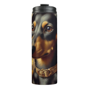 Cute Vintage Dachshund Painting Thermal Tumbler