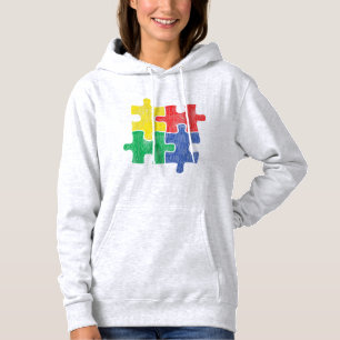 Cute Vintage Distressed design for Autism Awarenes Hoodie
