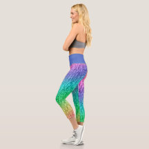 Cute Vintage Distressed Rainbow High Waisted