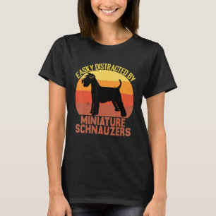 Cute VINTAGE dog Easily Distracted By Miniature Sc T-Shirt