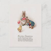 Cute Vintage Easter Bunnies and Chick
