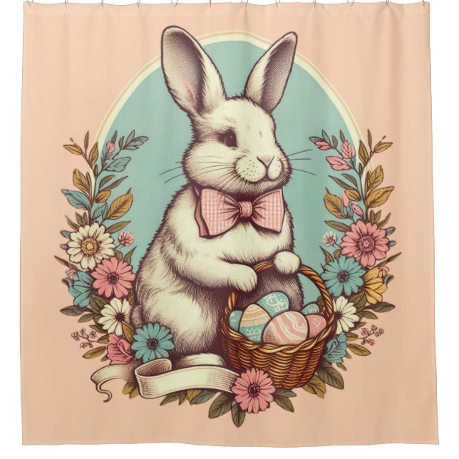 Cute, vintage Easter bunny/egg/basket  (Front)