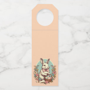 Cute, vintage Easter bunny/egg/basket Bottle Tag