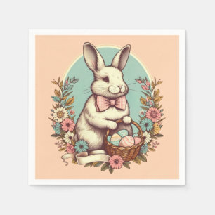 Cute, vintage Easter bunny/egg/basket  Napkin