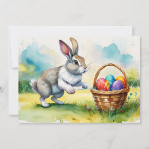 Cute Vintage Easter Bunny  Holiday Card