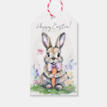 Cute Vintage Easter Bunny Rabbit Watercolor