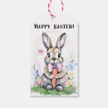 Cute Vintage Easter Bunny Rabbit Watercolor