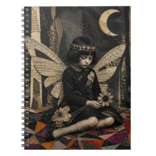 Cute Vintage Fairy Mixed Media Collage Notebook